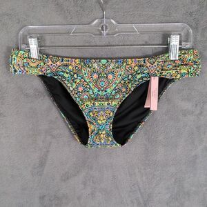 NWT Victoria's Secret The Knockout Bikini Bottom Size Medium Mosaic Garden Green